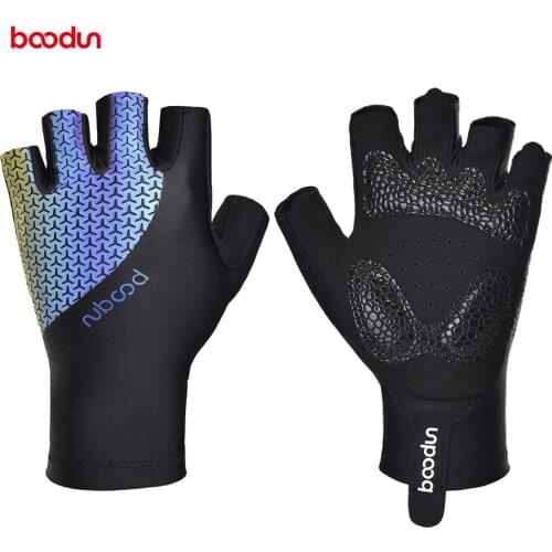 Boodun Bicycle Bike Half Fingger Gloves Shockproof Breathable Men Women Summer MTB Mountain Sports Gloves Cycling Clothings