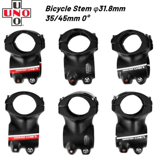 UNO Alloy 0 Degree AM Mountain Ultralight Bicycle Stem CNC Machined Road Bike Stem 1-1/8" 31.8 x 35mm/45mm Matte Bike Stem Part