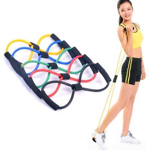 Yoga Fitness Resistance 8 Word Chest Expander Rope Workout Muscle Trainning Rubber Elastic Bands for Sports Balance Mat Exercise
