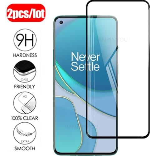 2Pcs Protective Tempered Glass on For OnePlus 8T 8 T Plus 5G 6.55" Full Cover Screen Protector Glass Film