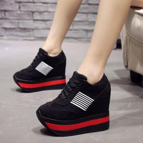 New 11CM High Heels Sneakers for Ladies fashion Casual Breathable Sneakers Women Height Increasing Shoes chunky Sneaker Women