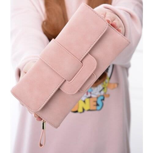 Womens wallet long 30 percent flip small fresh change multifunctional buckle wallet wallet