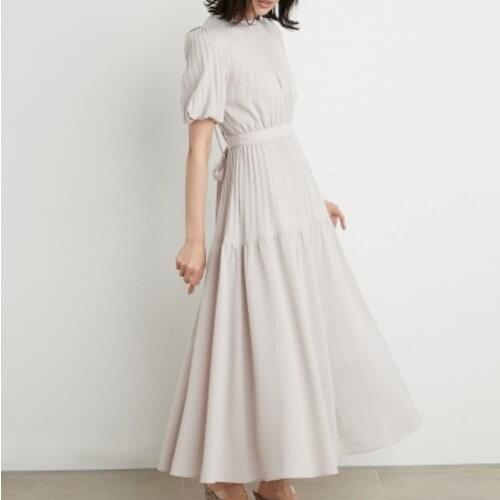 Back Hollow Out Bandage Design Short Sleeve Women Dress Elegant O Neck Slim Waist Femme Robe Japan Style Solid Vestido De Mujer