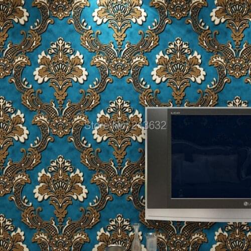 ZXqz 49 Non woven wallpaper _ simple 3D stereo Damascus non-woven wallpaper wallpaper the living room bedroom style background