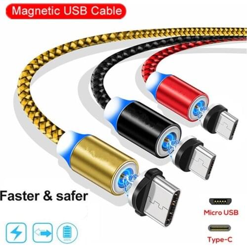 1M LED Magnetic USB Cable Charger charging Cable for Samsung galaxy J2 J5 J7 Prime Grand prime pro G530 A50s A70 A30s A21 A31 A7