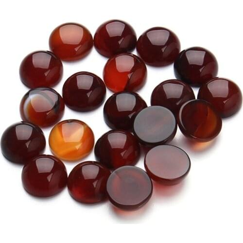 20pcs/lot 6 8 10 12mm Natural Stone Beads Flat Back CAB Cabochon Stone Bead for Jewelry Making Round Bulk Opal Green Aventurine