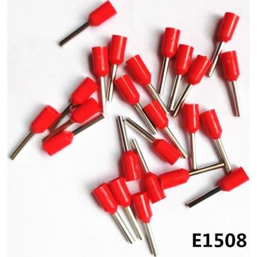 100pcs tube insulating terminals E0508 E1008 E1508 terminals pin type European