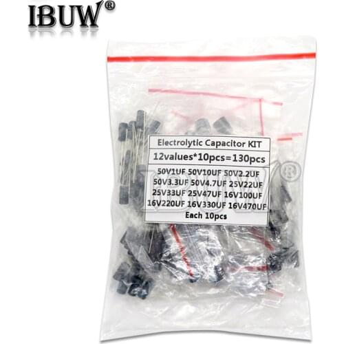 12valuesX10PCS=120PCS 0.22UF-470UF Aluminum electrolytic capacitor component diy assortment kit new and original