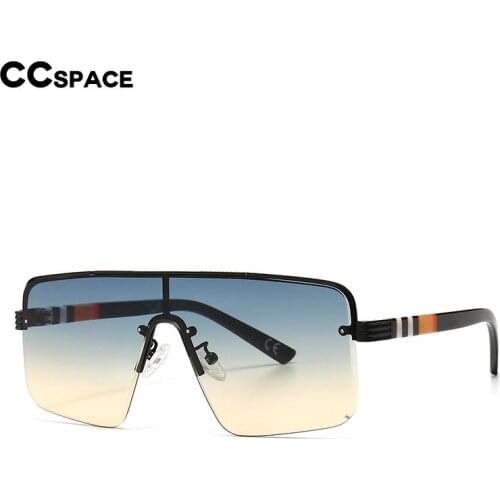 46587 Oversized One Lens Square Half Frame Goggle Sunglasses Men Women Fashion Shades UV400 Vintage Glasses