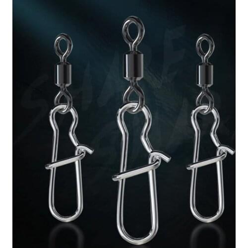 50pcs/set Mixed American Swivel Plus Reinforced Pin Connector Eight-shaped Ring Fishing Gear Supplies Fishing Tackle Accessories