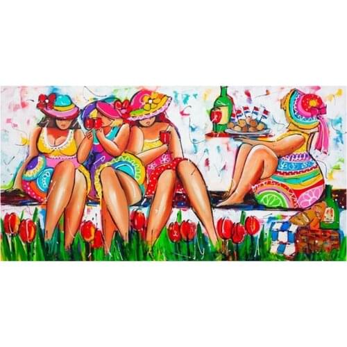 5D Diy diamond painting Fat lady Drink eat fruit large cross stitch diamond embroidery mozaik full square round drill L936
