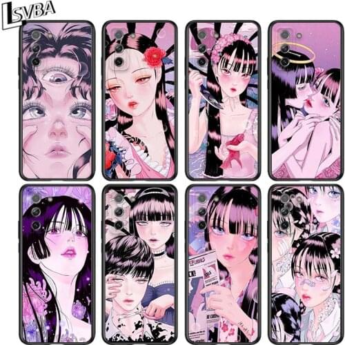 Shintaro kago Horror cartoons for Samsung Galaxy S21 Ultra Plus Note 20 10 9 8 S10 S9 S8 S7 S6 Edge Plus Black Phone Case