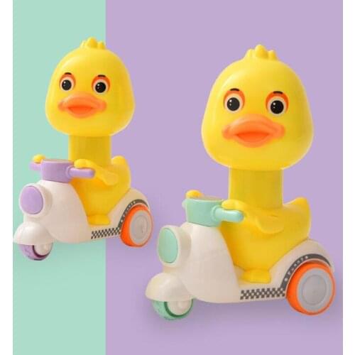 Push-Type Cartoon Little Yellow Duck Motorcycle Child Toy Car Boy Child Mini Animal Motorcycle Model Decoration Gift
