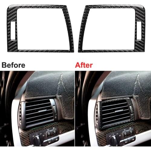 For BMW 3 Series E46 1998-2005 Carbon Fiber Dashboard Air Vent Panel Cover Trim Sticker Interior Accessories