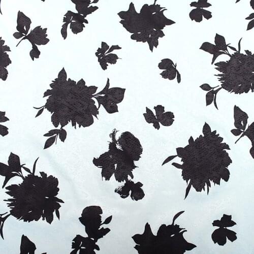 HLQON cotton sateen Two-color painting roses fabric for women clothing sewing upholstery tissue wedding dress patchwork DIY