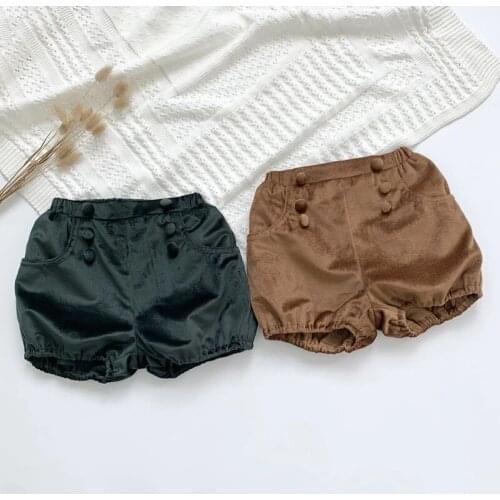 Autumn Winter Kids Baby Girls Corduroy Pure Colour Short Pants Casual Baby Girls Shorts Children Short Pants Children Clothing