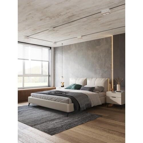 Leather bed Italian modern simple luxury soft bag bed master bedroom twin wedding bed minimalist bedroom storage bed