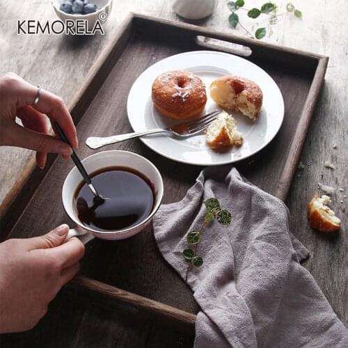 Creative Wooden Tea Trays Rectangular Solid Wood Trays Home Kitchen Storage Tray Food Tray For Household Items Storage