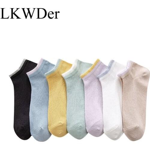 LKWDer 5 Pairs/lot Womens Cool Mesh Ankle Socks Cotton Spring Summer Thin Style Breathable Low Cut Socks Hosiery Drop Shipping