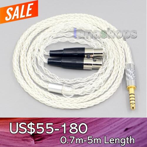 LN006452 99% Pure Silver 8 Core XLR Headphone Earphone Cable For Audeze LCD-3 LCD-2 LCD-X LCD-XC LCD-4z LCD-MX4 LCD-GX lcd-24