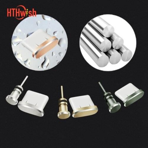 Metal Type-C Charging Port Dust Plug 3.5mm Earphone Port Dust Plug Replacement Type C Mobile Phone Accessories Type C Dust Plug