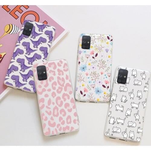 Cute Flower Animal Case For Samsung Galaxy A71 5G Cover 6.7" Soft Silicone Clear Shell For Samsung A71 A 71 SM-A716B Phone Cases
