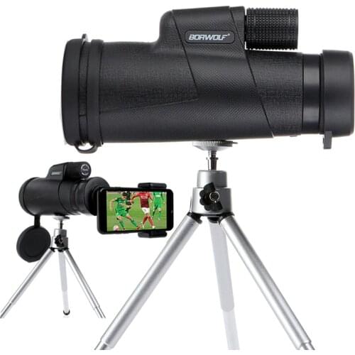 Borwolf Monoculars 10x42 Powerful Binoculars Zoom Field Glasses Great Handheld Telescope with Phone Clip for Bird Watching