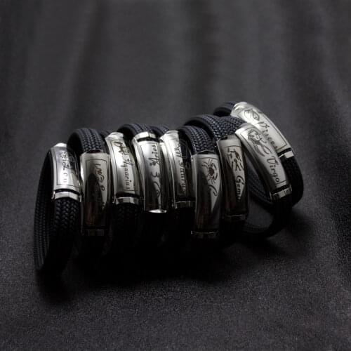 12 Constellations Bracelet New Design Jewelry Black Silicone Stainless Steel Men Casual Zodiac Signs Punk Bracelet