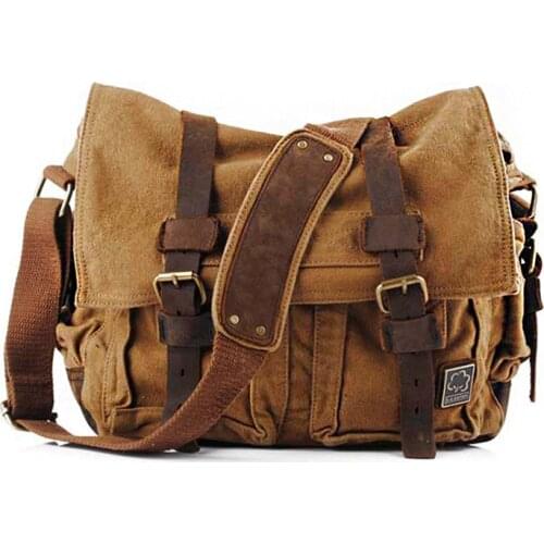 Male Laptop Briefcases Vintage Canvas Mens Womens Rucksack Travel Satchel Business Messenger bags for men Laptop Shoulder Bag