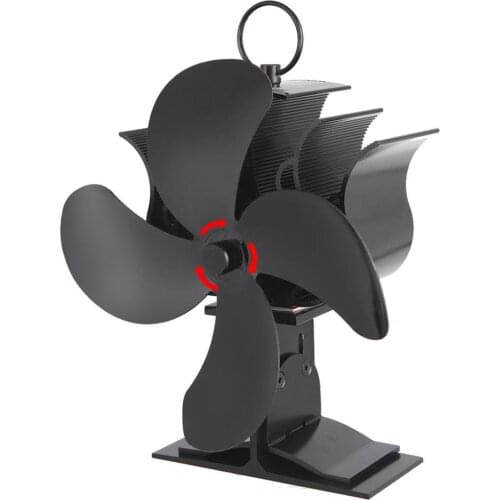 New Stove Fan Fireplace Fan 4-Blade Heat Powered Wood Log Burner Eco Fan Friendly Quiet Home Efficient Heat Distribution