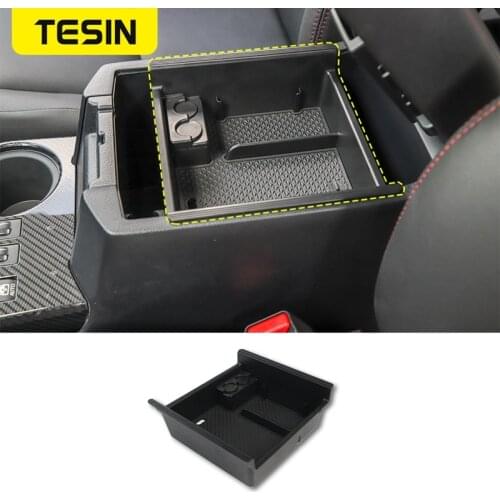 TESIN Car Center Console Armrest Storage Box Organizer Stowing Tidying Tray for Toyota 4Runner 2017+ Car Interior Accessories