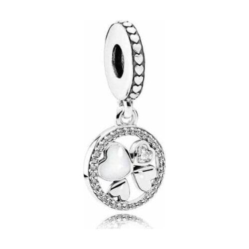 Genuine 925 Sterling Silver Bead Charm Hearts Of Love With Crystal Pendant Beads Fit Pan Bracelet & Necklace Diy Jewelry