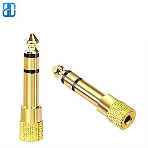 2PCS Gold Plated 6.5mm 1/4" Male to 3.5mm 1/8" Female M/F Headphone Audio Jack Male to Female 6.5mm to 3.5mm Adapter Converter