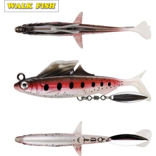 Walk Fish 1Pcs Fishing Lures lead Fish 12.5G 8.5CM Sinking Wobblers ABS Body With Forked T-tail Swimbaits Soft lure for pike