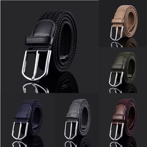 New Canvas Braided Belt Women Elastic Tight Pants Belt Mens and Womens Casual Needle Buckle Belt Schoolgirls Belts Men 3.3cm