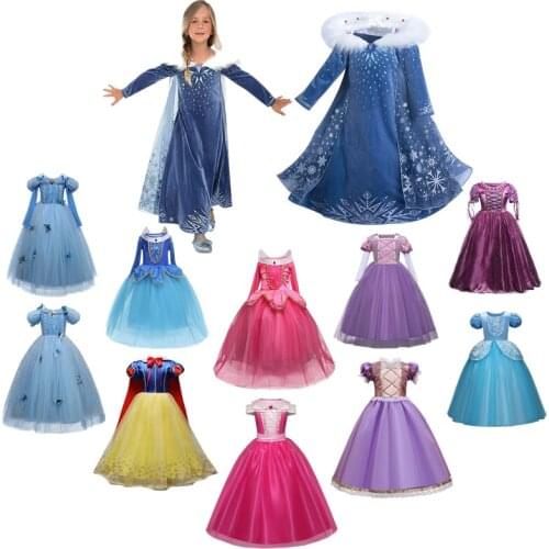Christmas Princess Costume For Girls Kids Halloween Cosplay Party Fancy Dress Up Children Carnival Birthday Disguise Clothes