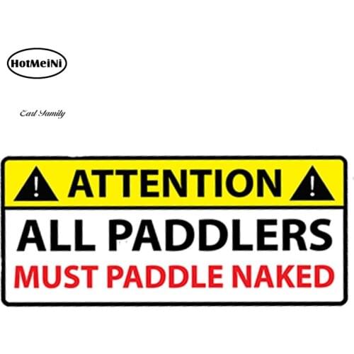 HotMeiNi 13cm X 5.7cm Paddlers Board YOLO NAKED Warning Car Sticker Decal Stand Up Waterproof Car Styling Accessories Graphic