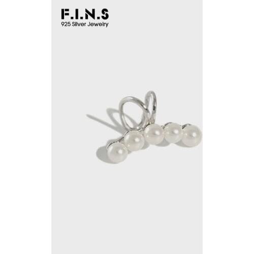 F.I.N.S 1pc 925 Silver Clip-on Ears Fashion Simple Ear Cuff Silver 925 Ear Clip Without Puncture Single Clip Earring