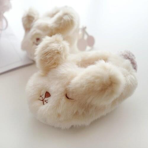 Suihyung Kids Winter Indoor Floor Shoes Cute Animals Plush Slippers Puppy Design Children Home Slippers Boys Girls Cotton Shoes