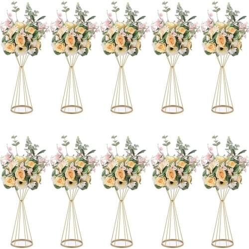 Vases Gold/ White Flower Stand 70CM/ 50CM Metal Road Lead Wedding Centerpiece Flowers Rack For Event Party Decoration