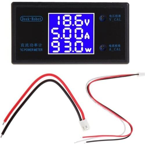 DC 0-50V 5A 250W Voltmeter Ammeter Wattmeter LCD Panel Voltage Amp Power Meter H7EE