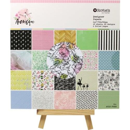 YPP CRAFT 40pcs 6" Single-side Printed Arabesque pattern creative papercraft art paper handmade scrapbooking kit set books