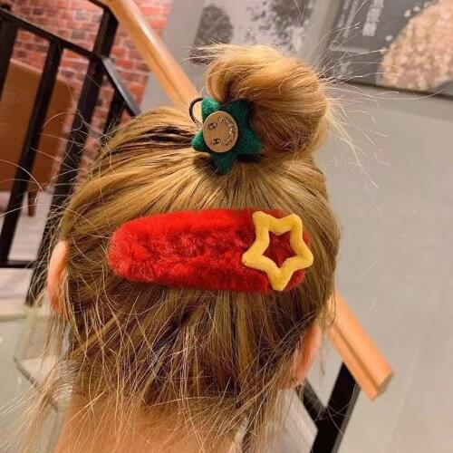 60pcs/lot DIY Multi Velvet Five-pointed Star Hair BB Clips Sunday Angora Yarns Hairpin Hair Styling Tools Accessories HA1389