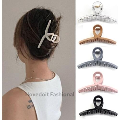 Women Cross Transparent Hair Clip Acrylic Hairpins Chic Hair Crab Claw Clips Girls Make UP Washing Tool Fashion Accessories