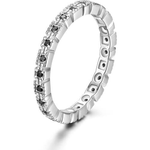 SODROV Genuine 925 Sterling Silver Black Spinel Elegant Rings for Women Trendy Zircon Sterling Silver Jewelry G012