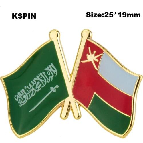 Saudi Arabia & Oman Friendship Flag Lapel Pin Flag badge Brooch Pins Badges
