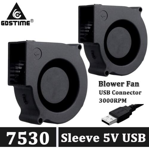 Gdstime 1pcs 5V 7530 7cm 75mmx30mm 70mm Turbo Fan USB Radial Cooling Centrifuge Cooler Blower Fan