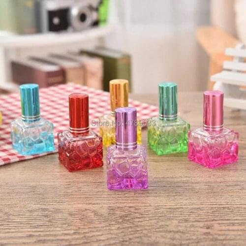 10/30pcs 10ml Glass Refillable Square Sample Perfume Bottles Travel Spray Atomizer Empty Perfume Vials Mini Sample Container