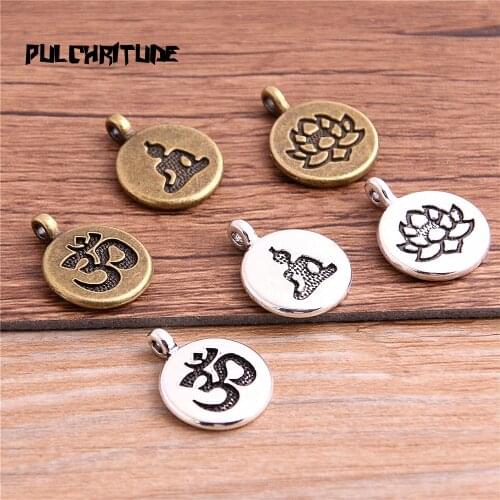 12pcs Vintage Metal Zinc Alloy Letter 3D Charms Trendy Retro Diy Handmade Round Letter 3D Pendant for Jewelry