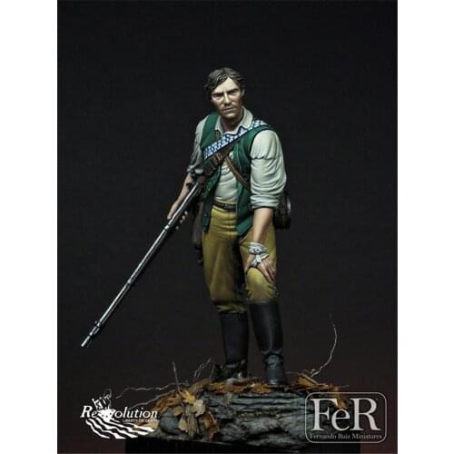 1775 Lexington Militia Soldier Resin Figure 1/24 Scale Model Figure Resin Kit Colorless Self-Assembled Toy